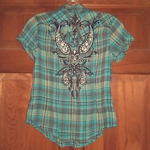 Pink Cattlelac Western Blouse